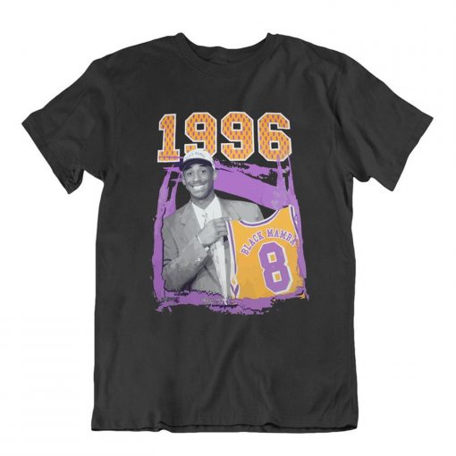 Kobe Bryant 1996 Draft Day Black Mamba Number 8 Tribute T Shirt (GPMU)