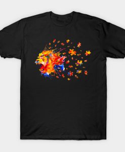 Autism Awareness Roar Cute LioAutism Awareness Roar Cute Lion Puzzle T-Shirt AIn Puzzle T-Shirt AI