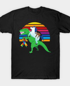 Autism Awareness Sloth Unicorn T Rex Dinosaur Premium T-Shirt AI