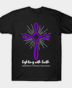 Fighiting With Faith Alzheimer's Disease Awareness T-Shirt AI