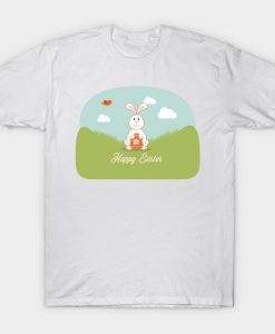 Happy Easter With Bunny and Egg T-Shirt AI