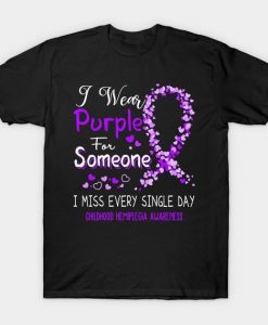 I Wear Purple For Someone I Miss Every Single Day Childhood Hemiplegia Awareness Support Childhood Hemiplegia Warrior Gifts T-Shirt AI