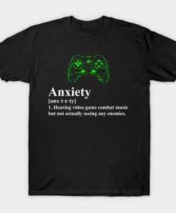 Video Game Anxiety Definition for Gamers T-Shirt AI