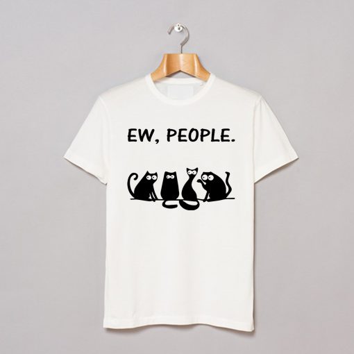 4 Black Cats Ew People T-Shirt AI