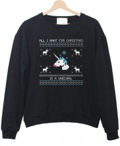 All i want christmas is a unicorn Sweatshirt AI