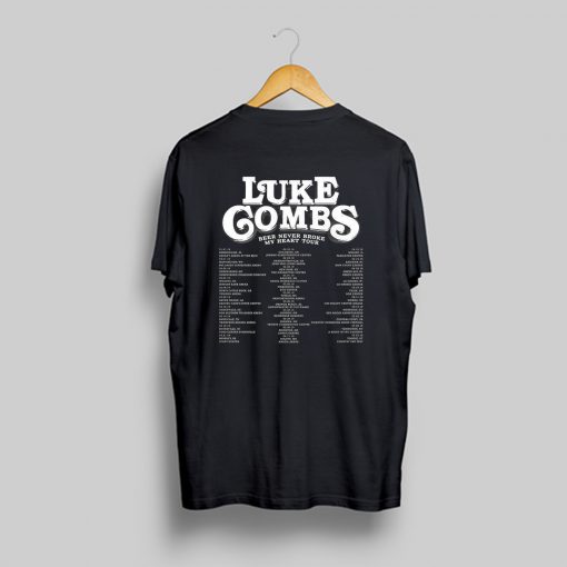 LUKE COMBS BEER NEVER BROKE MY HEART TOUR 2019 Logo Y66 T Shirt Back (GPMU)