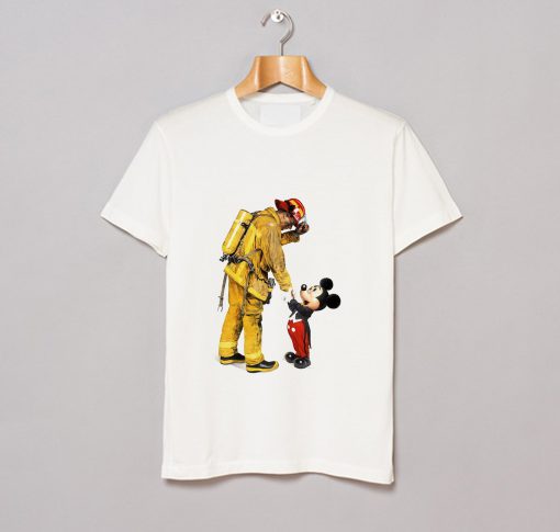 Firefighter Fireman and Mickey Mouse T Shirt (GPMU)