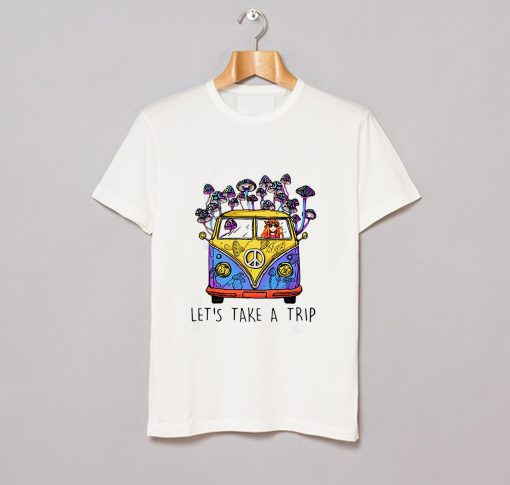 Hippie Girl Let's Take A Trip Mushroom T Shirt (GPMU)