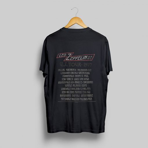 Led Zeppelin Cities 1977 Tour T Shirt Back (GPMU)