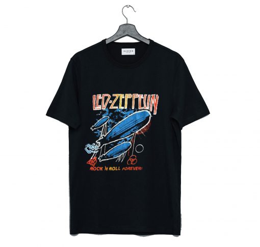 Led Zeppelin Rock n Roll Forever Vintage 80s Airship T Shirt (GPMU)