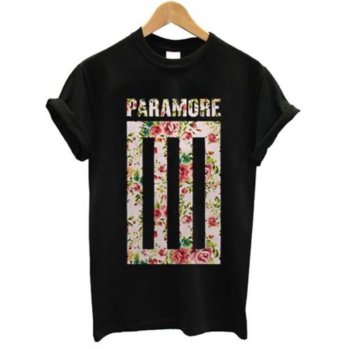 Paramore Logo Bars Floral T Shirt (GPMU)