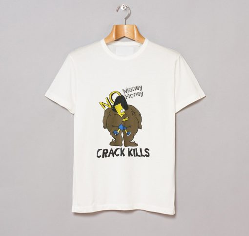 VINTAGE BART SIMPSON Crack Kills Money Honey T Shirt (GPMU)