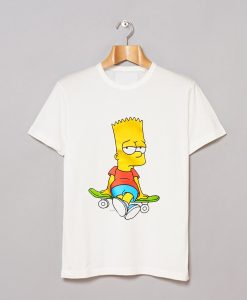 Bart Simpson Skateboard T Shirt White (GPMU)