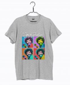 Bob Ross Joy of Painting Colorful Faces Official T-Shirt (GPMU)