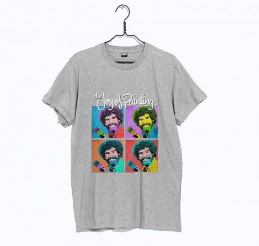 Bob Ross Joy of Painting Colorful Faces Official T-Shirt (GPMU)