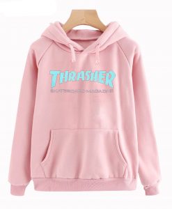 Thrasher Skateboard Magazine Blue Pink Hoodie (GPMU)