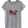 WWII Corsair F4U Flying Angels Blonde Pinup Girl T-Shirt (GPMU)