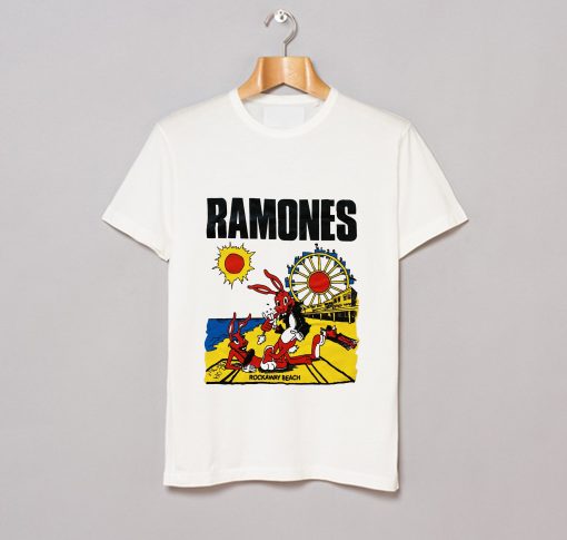 Ramones Rockaway Beach T Shirt White (GPMU)