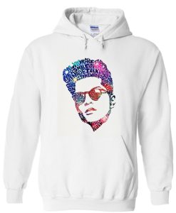 Bruno Mars Face Typography Lyric Famous American Singer Hoodie (GPMU)