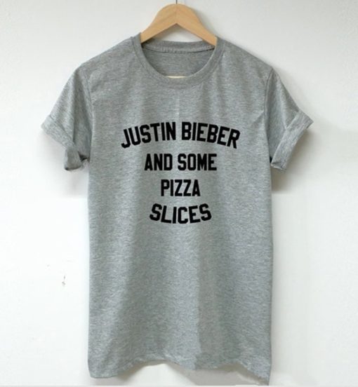 JUSTIN BIEBER and Some Pizza Slices T Shirt (GPMU)