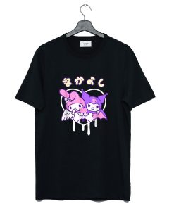 Valentines My Melody Kuromi Drip Heart T Shirt (GPMU)