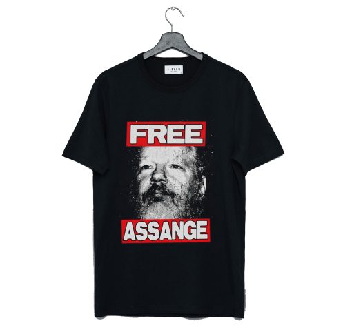 Free Julian Assange T Shirt (GPMU) Black