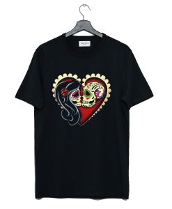 Ashes Dia de los Muertos Couple Day of the Dead Sugar Skull Lovers T-Shirt (GPMU)