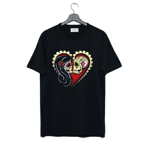 Ashes Dia de los Muertos Couple Day of the Dead Sugar Skull Lovers T-Shirt (GPMU)