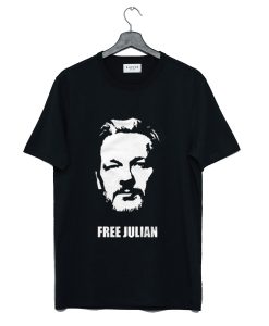 Free Julian Assange Print Wikileaks T Shirt (GPMU)