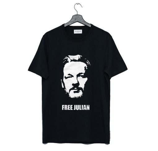 Free Julian Assange Print Wikileaks T Shirt (GPMU)