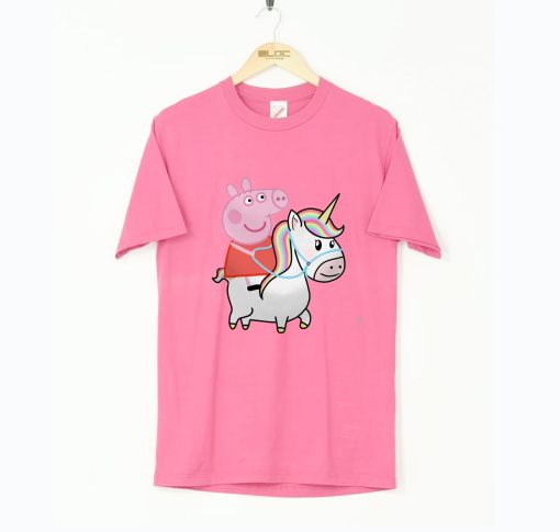 Peppa Pig Riding a Unicorn T-Shirt (GPMU)