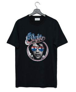 Elvis Presley Licensed Red White Blue USA Shades Men’s Music T Shirt (GPMU)