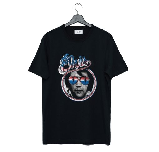 Elvis Presley Licensed Red White Blue USA Shades Men’s Music T Shirt (GPMU)