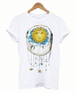 Women Sun Moon Print T-Shirt (GPMU)