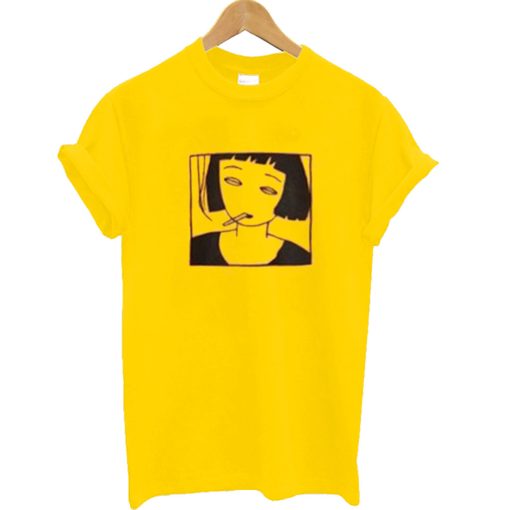 Smoking Girl Yellow T Shirt (GPMU)