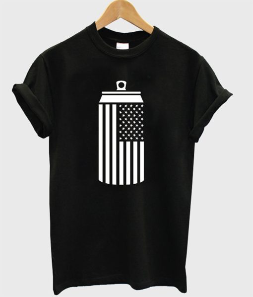 American Flag Beer Can Drinking T-Shirt (GPMU)