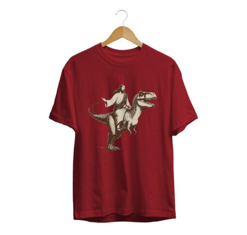 Jesus Riding Dinosaur T-Shirt (GPMU)