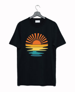 Retro Sunset Rays Wavy T Shirt (GPMU)